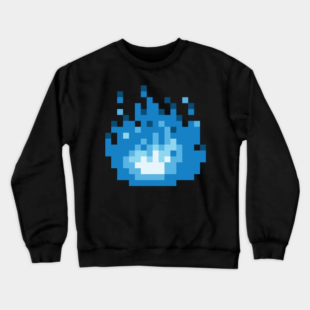 8-Bit Eternal Blue Flame Crewneck Sweatshirt by Eugene and Jonnie Tee's